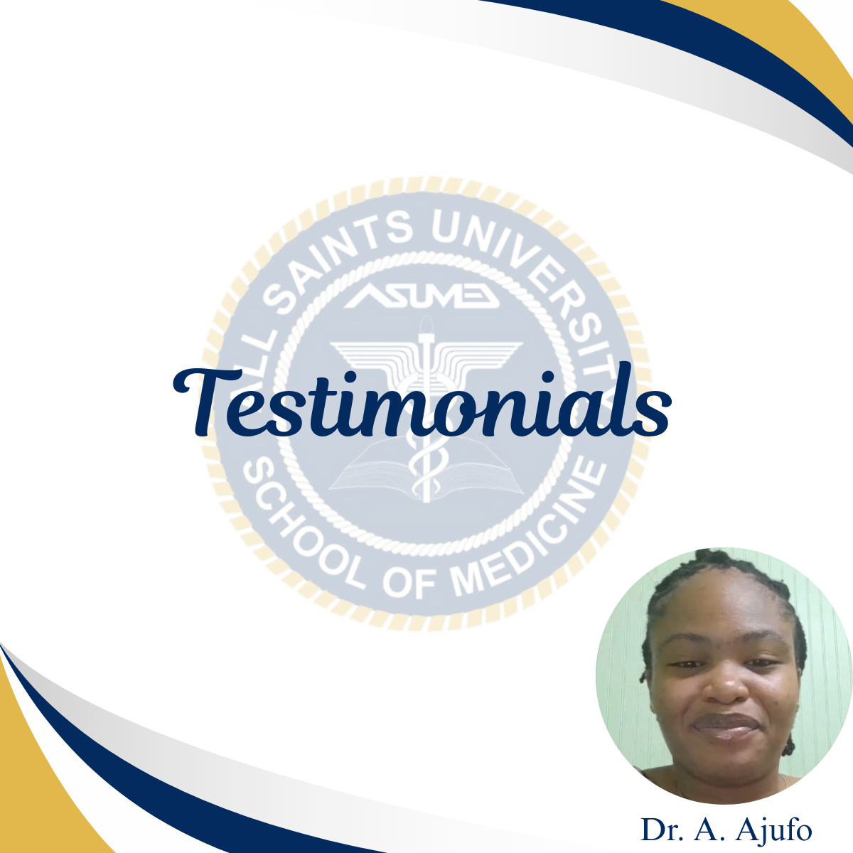 Dr. Afoma Ajufo. Testimonials